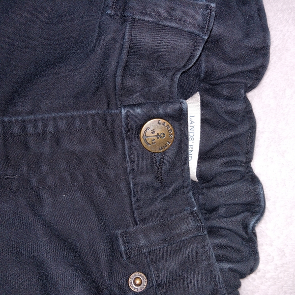 Lands' End Kids Black Straight Leg Jeans Adj Waist Size 12 - Picture 3 of 6